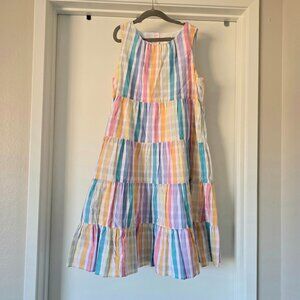 J Crew Crewcuts Dress Colorful Stripe Sundress Lined Cotton Sleeveless Size 10